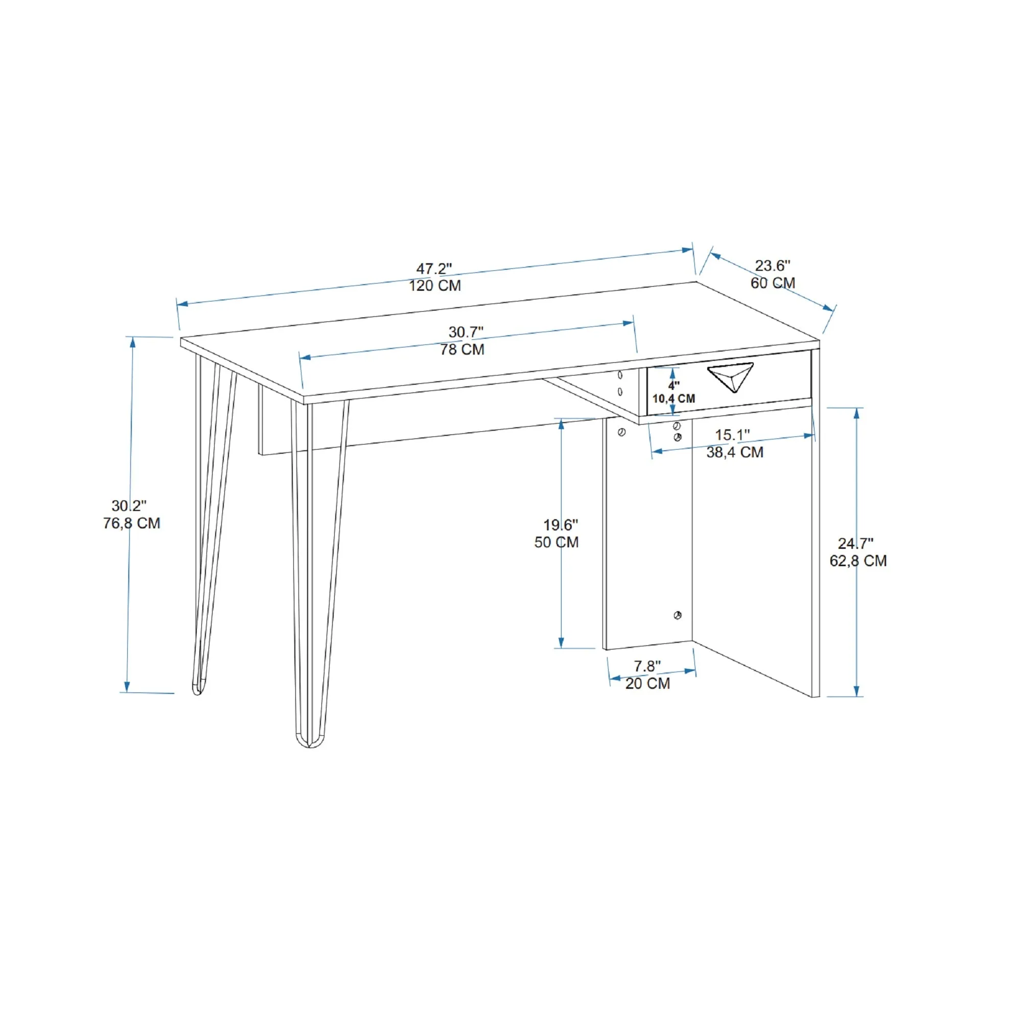 Computer Desk with Drawer Emily