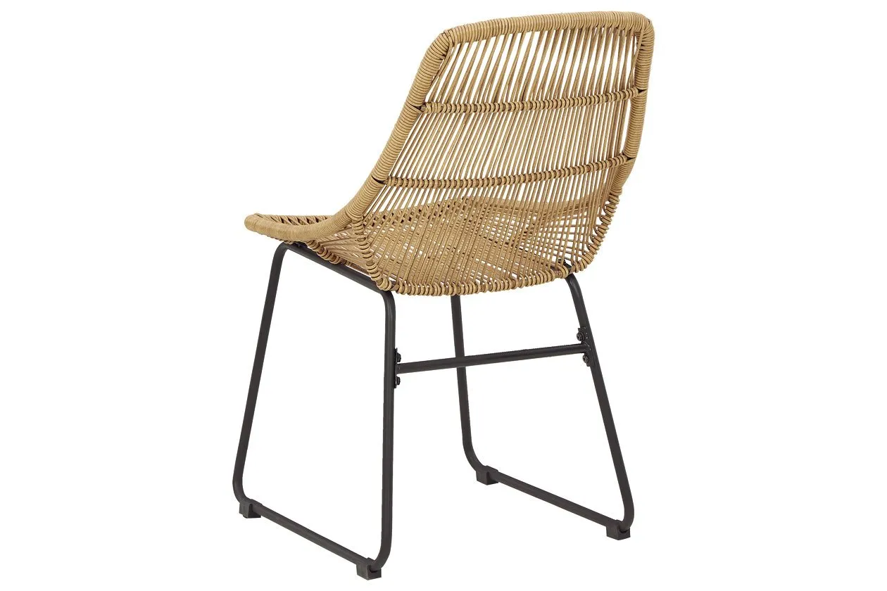 Coral Sand Light Brown/Black Outdoor Chairs with Table Set (Set of 3)