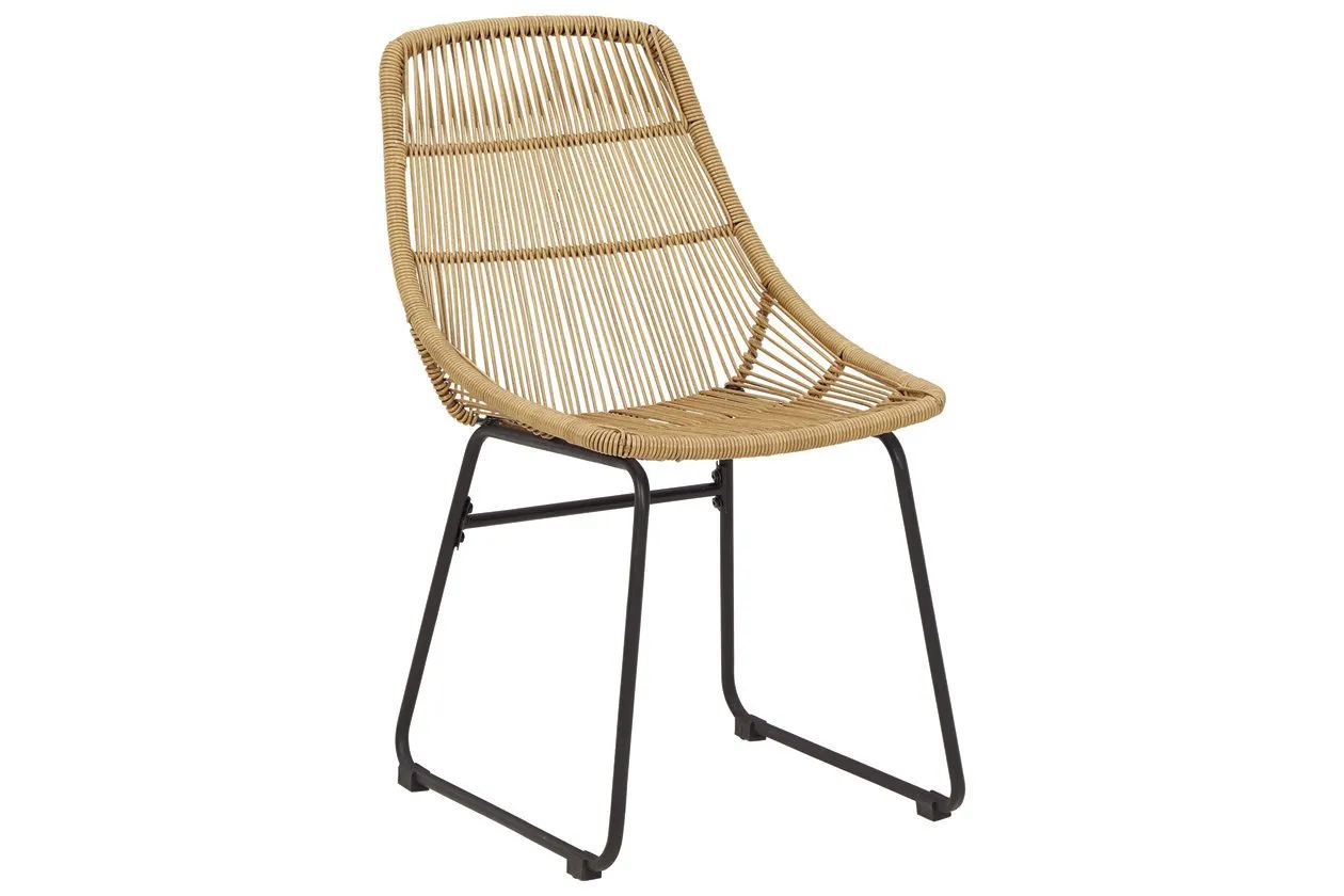 Coral Sand Light Brown/Black Outdoor Chairs with Table Set (Set of 3)