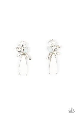 DIY Dazzle - White Post Earrings - Paparazzi Accessories