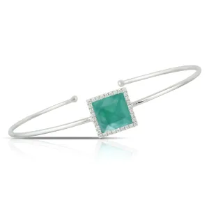 Doves Eighteen Karat Cypress Grove White Gold Bangle