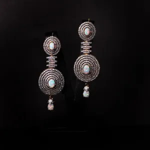Earrings in Opal and Zircons