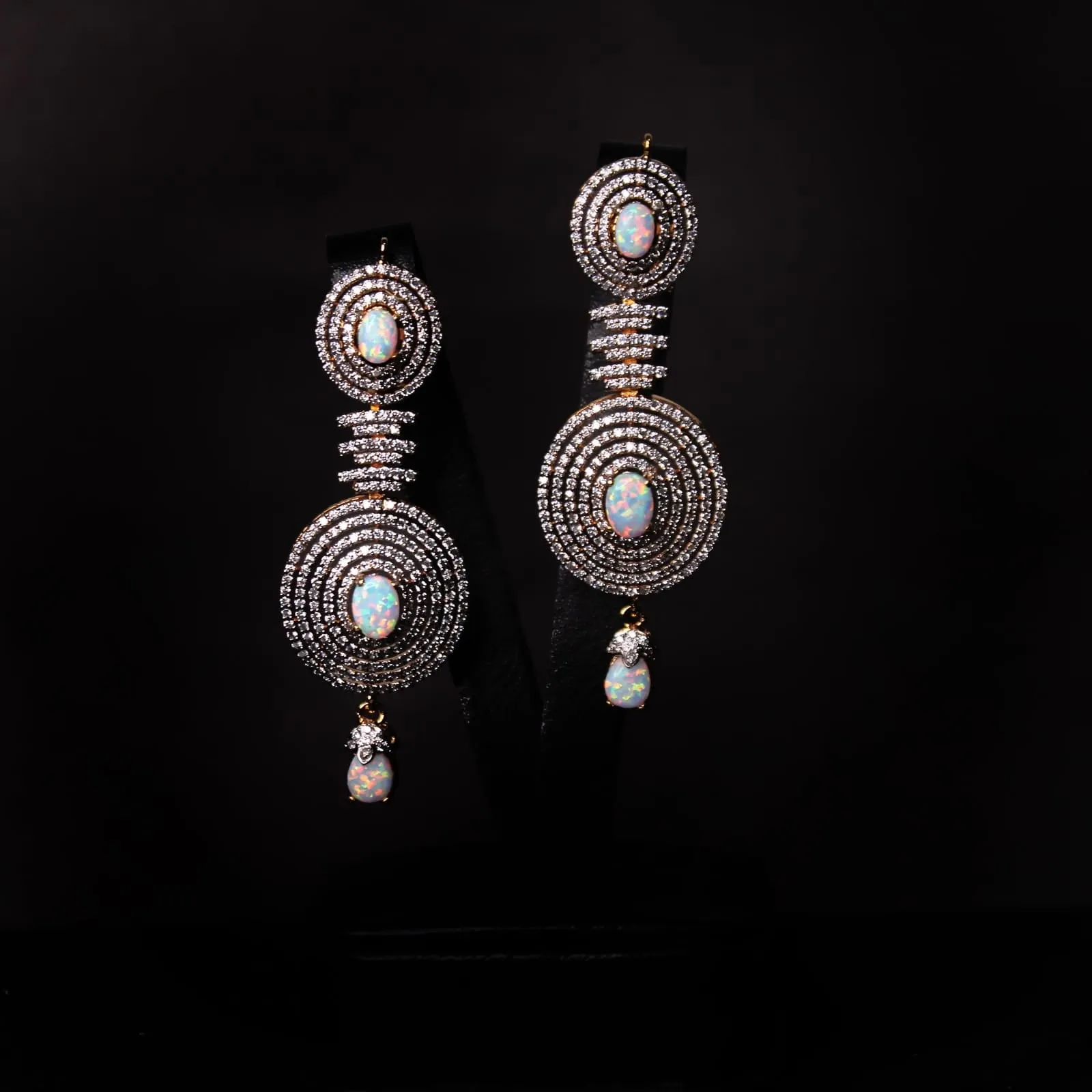 Earrings in Opal and Zircons