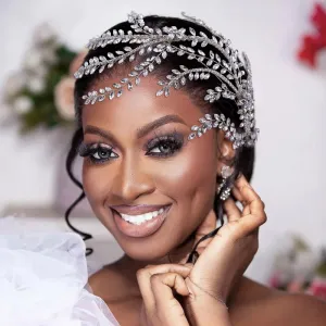 Fashion Bride Headband Leaf Hair Band Rhinestone Bridal Crown Tiaras Wedding Hair Accessories