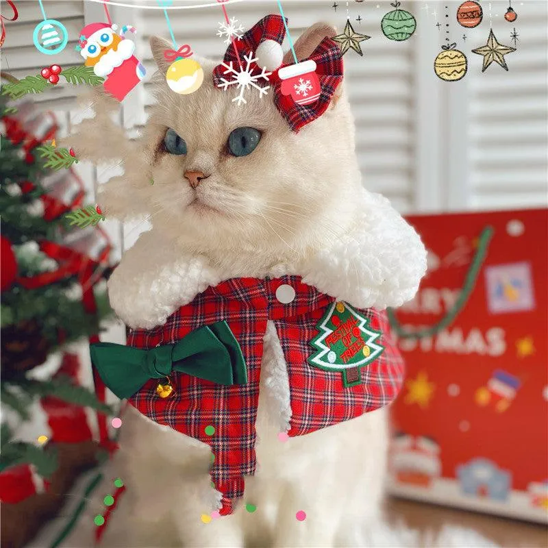 Festive Feline Holiday Shawl