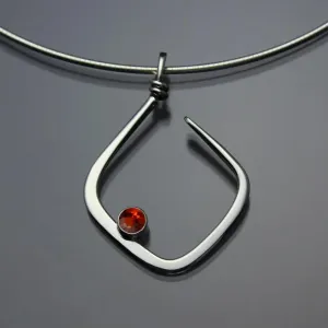 Fire Opal Pendant Necklace PEN070MFO Sterling Silver by John Tzelepis Jewelry