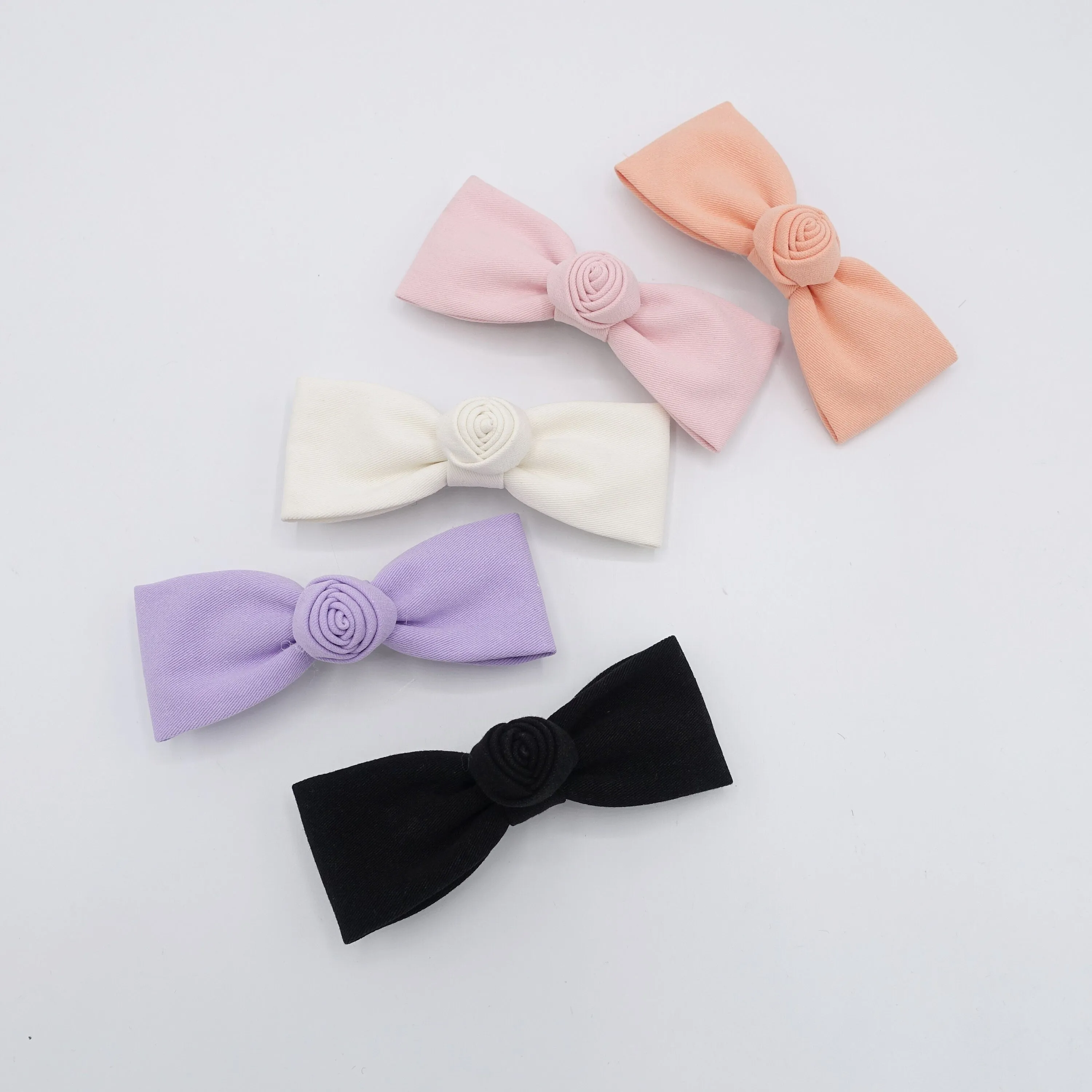 flower end hair bow, pastel hair bow for women