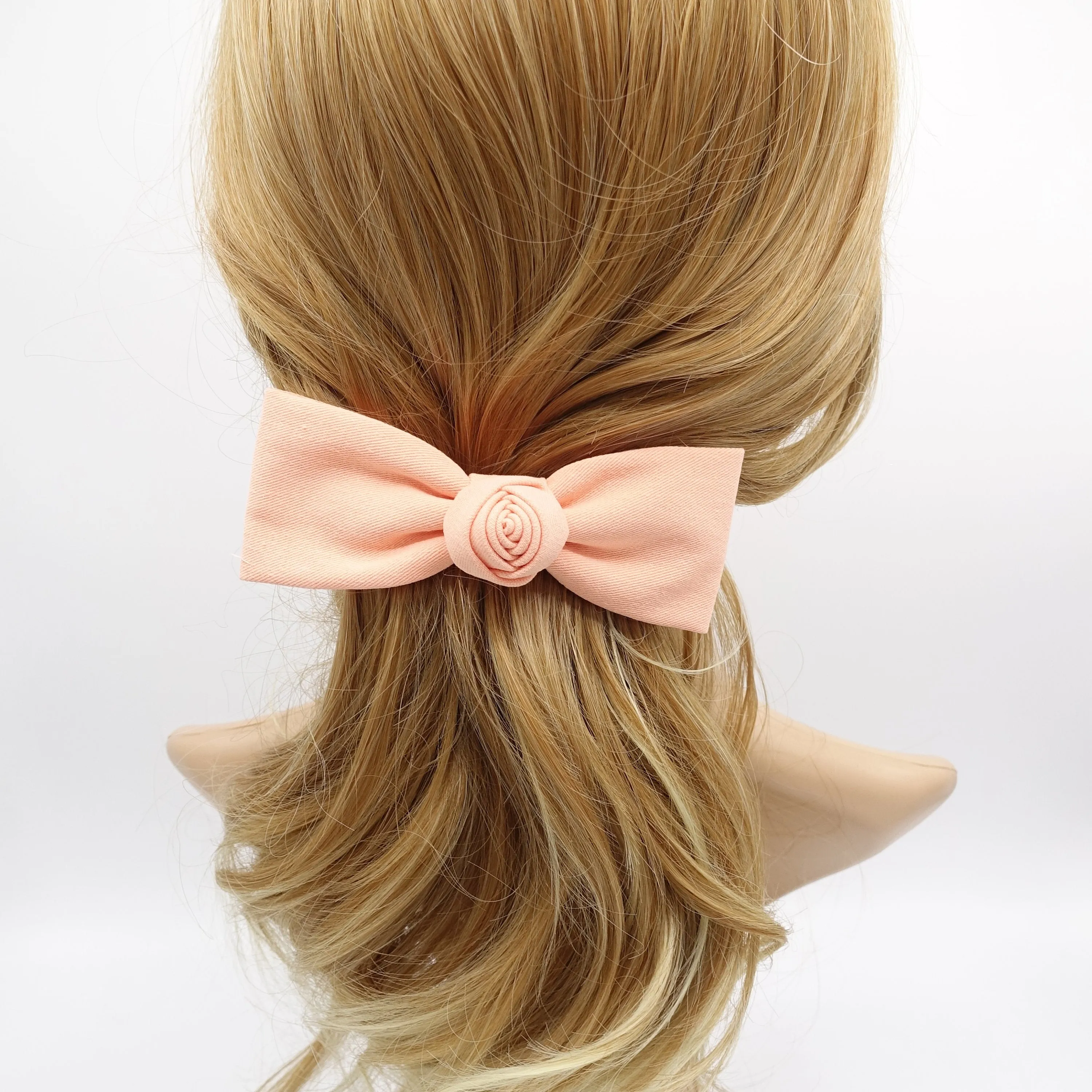 flower end hair bow, pastel hair bow for women