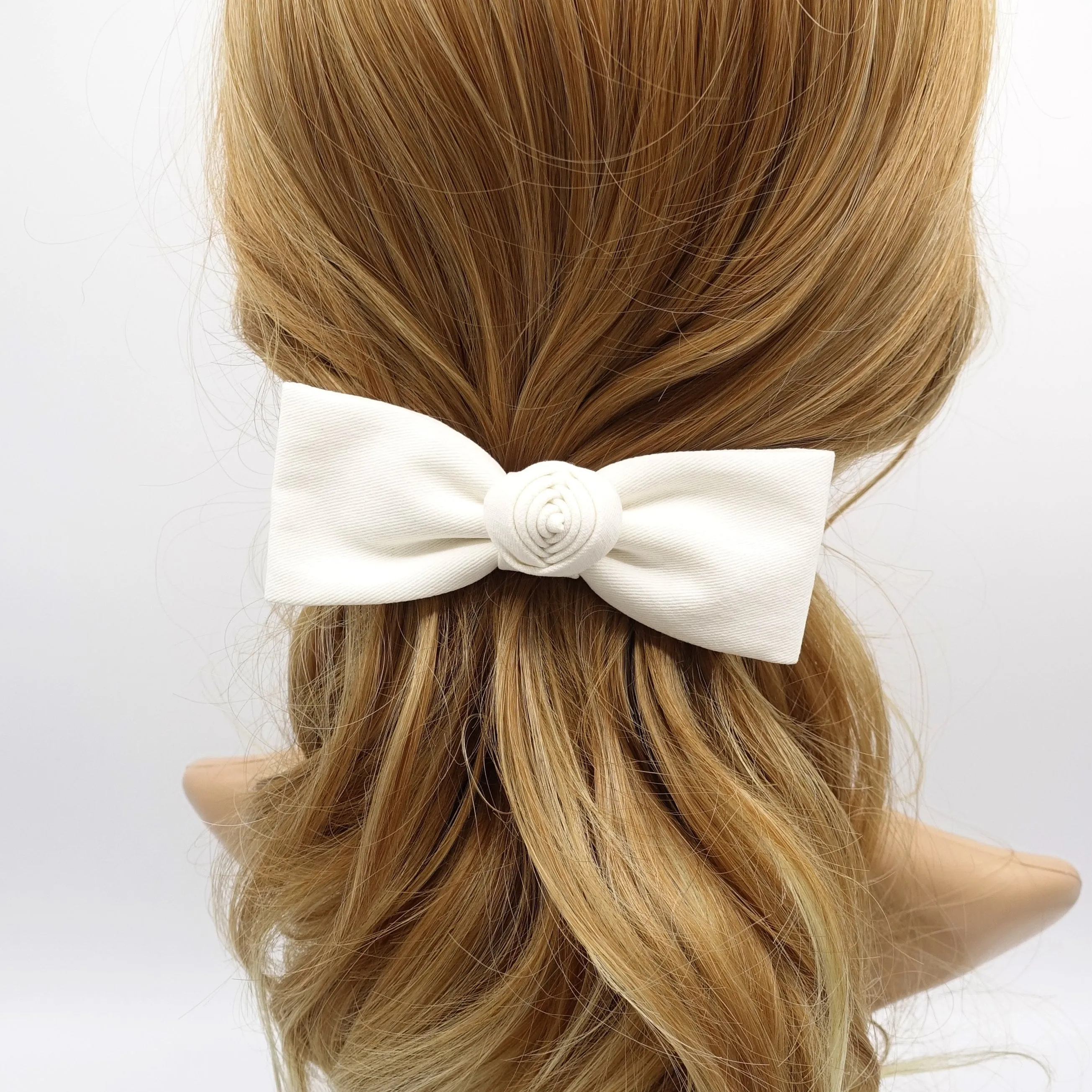 flower end hair bow, pastel hair bow for women