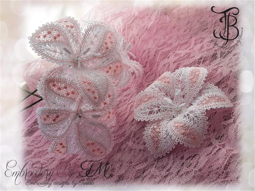 Flowers bobbin lace No.2 / 5x7 hoop
