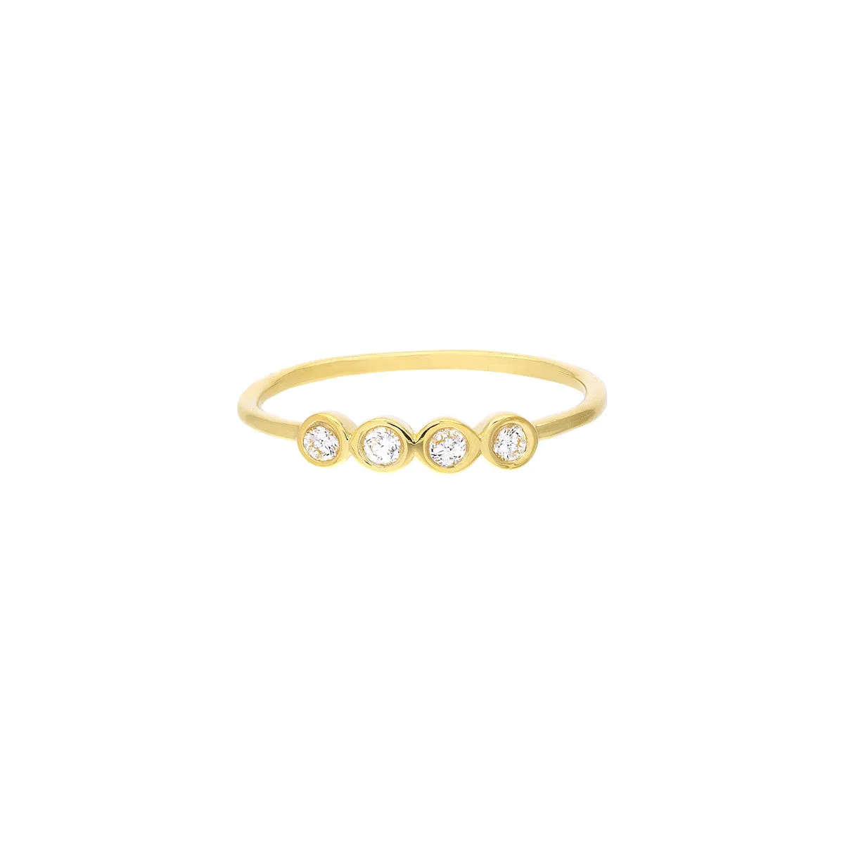 Four Diamond Bezel Ring