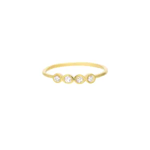 Four Diamond Bezel Ring
