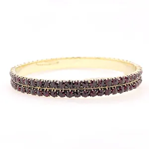 Garnet Double Row Bangle
