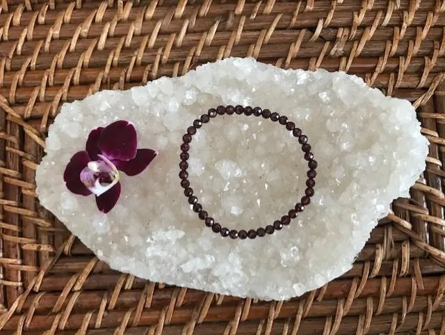 Garnet Faceted Crystal Bracelet