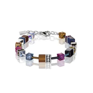 Geo Cube Navy Blue Amber Magenta Bracelet