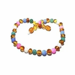 Girls Mermaid Honey Baltic Amber Pink Blue Green Dragon Agate Gemstone Necklace