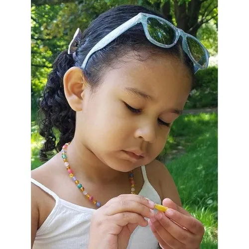 Girls Mermaid Honey Baltic Amber Pink Blue Green Dragon Agate Gemstone Necklace