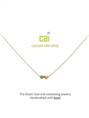 Gold 'Peridot-August' Mini Heart Birthstone Necklace