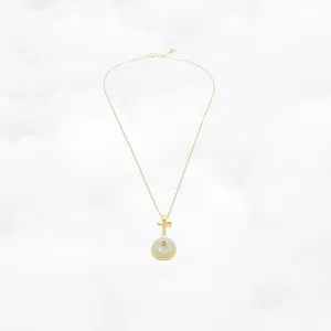 Gold Pipa Hetian Jade Necklace