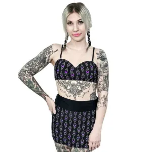 Gothic Bat Damask Bustier Bikini