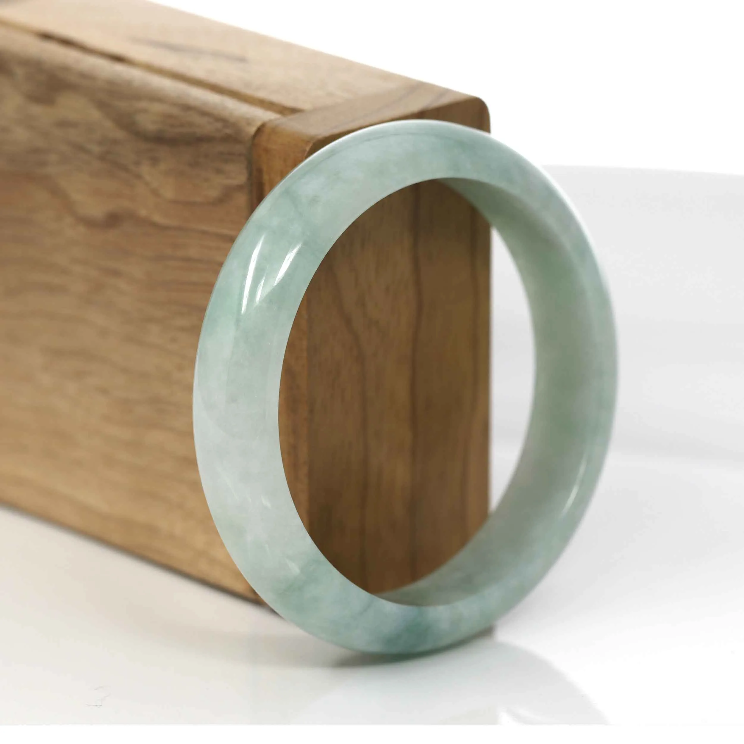 Green Genuine Burmese Jadeite Jade Bangle Bracelet (55.89 mm) #920