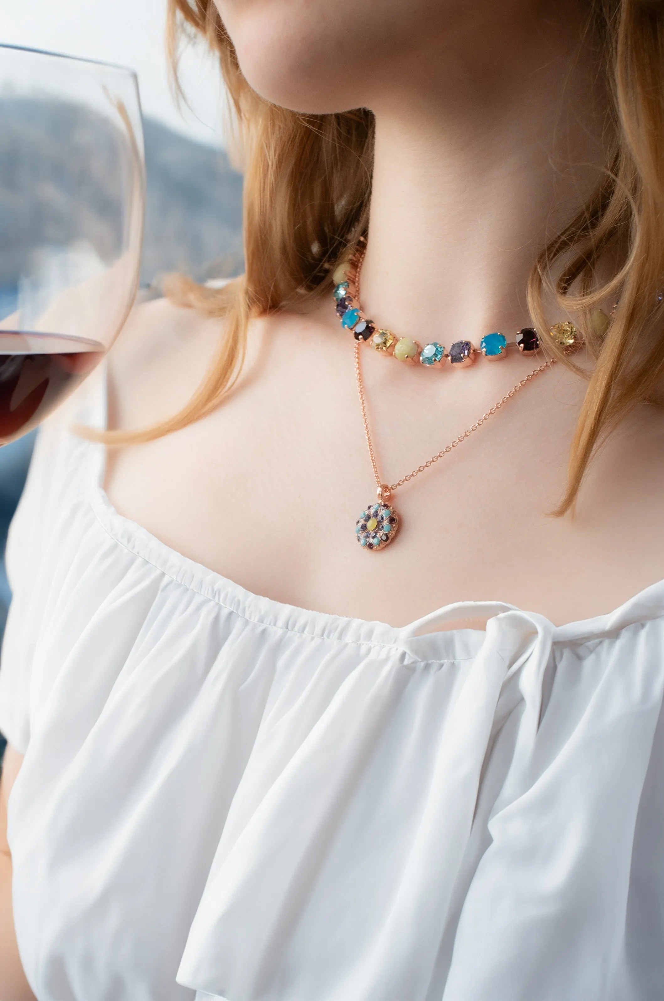Guardian Angel Pendant in "Vineyard Veranda"- Rhodium