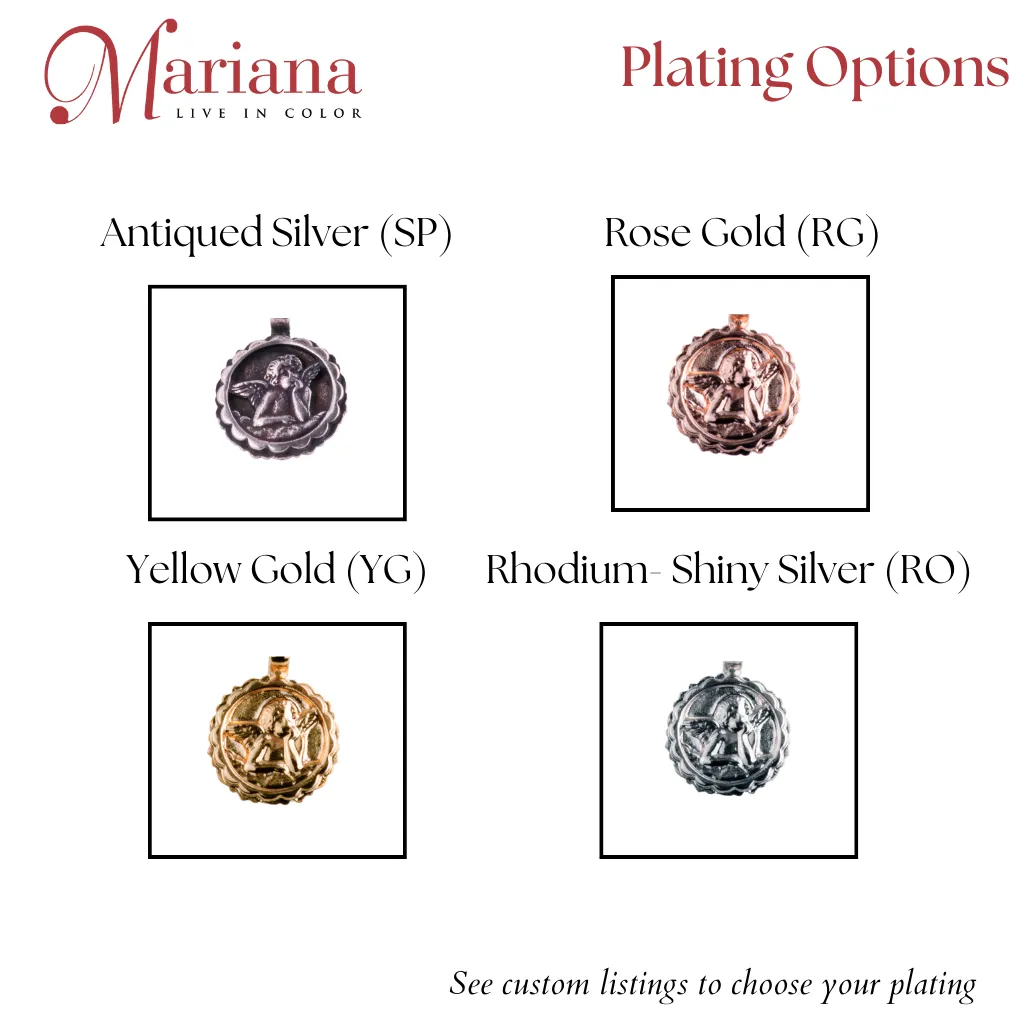 Guardian Angel Pendant in "Vineyard Veranda"- Rhodium
