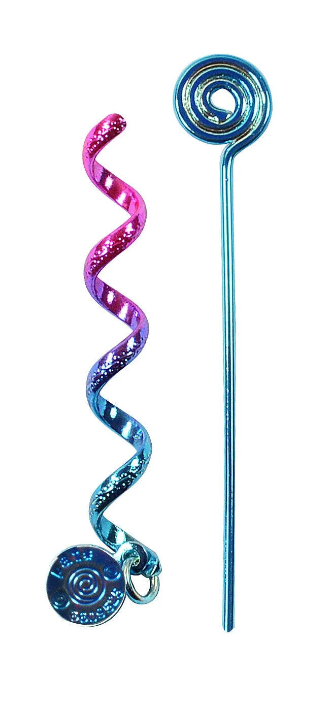 Hair Twister Blue Rainbow - 2" Mini Hair Wrap