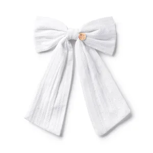 Halo Luxe Forever Eyelet Long Tail Clip - White