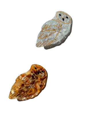 Hand-painted Owl Bird Barrette Hair Clip | Eco-Friendly