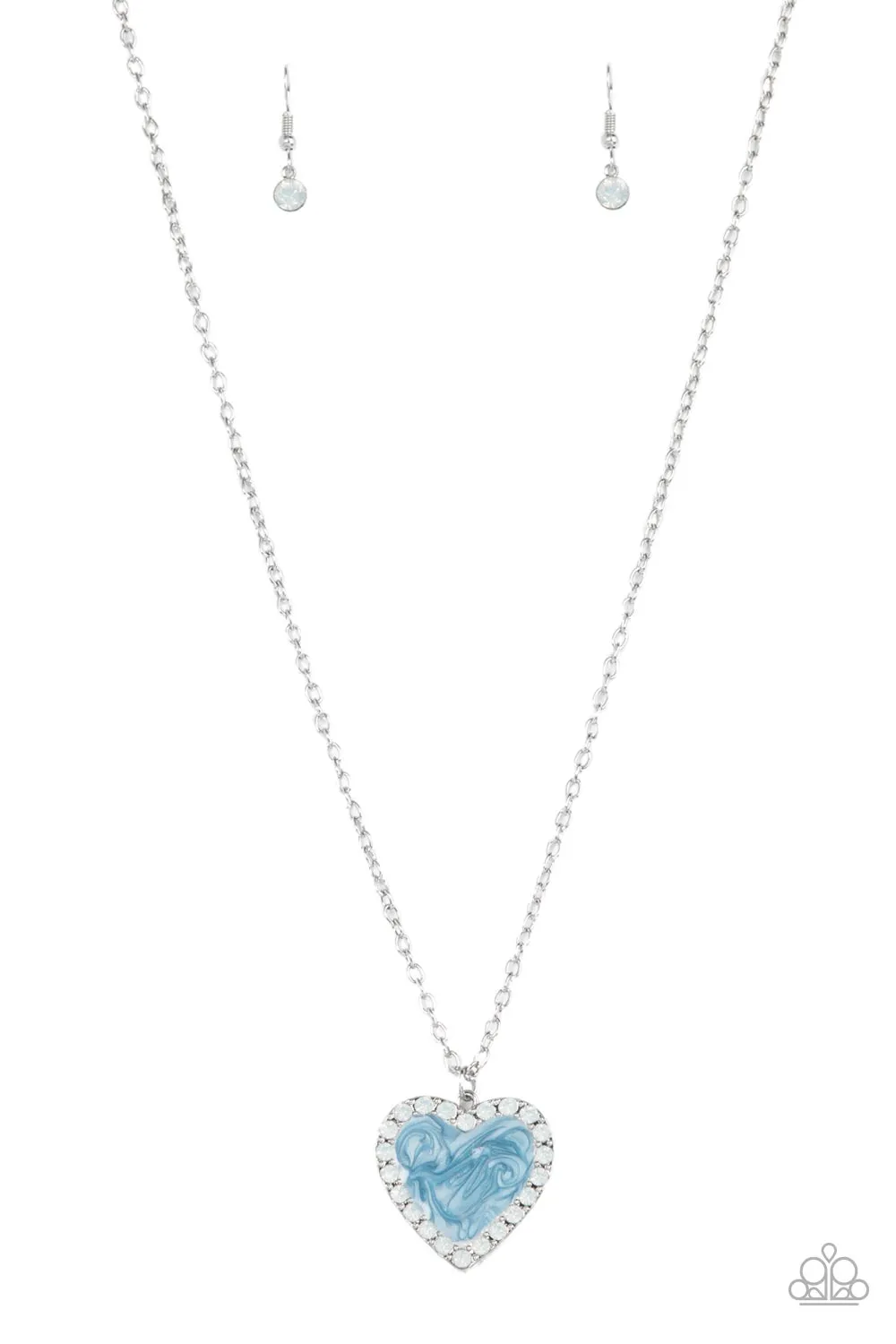 Heart Full of Luster - Blue Necklace - Paparazzi Accessories