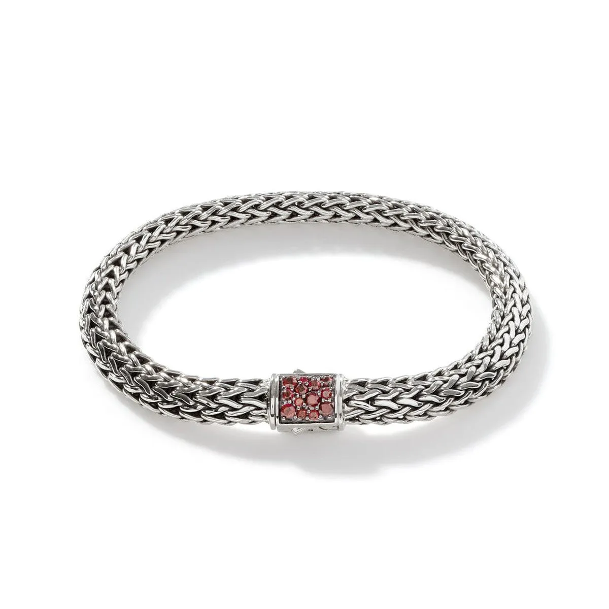Icon Bracelet, Sterling Silver, Garnet Pavé, 6.5MM - BBS90422RVBLS2GA