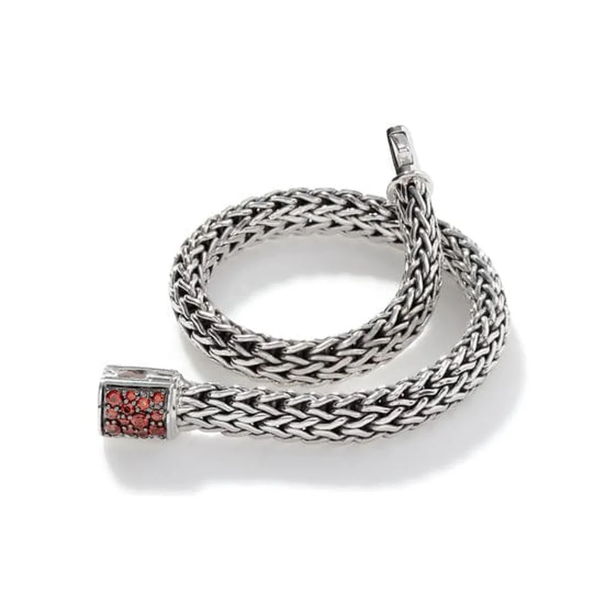 Icon Bracelet, Sterling Silver, Garnet Pavé, 6.5MM - BBS90422RVBLS2GA