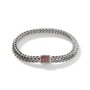 Icon Bracelet, Sterling Silver, Garnet Pavé, 6.5MM - BBS90422RVBLS2GA