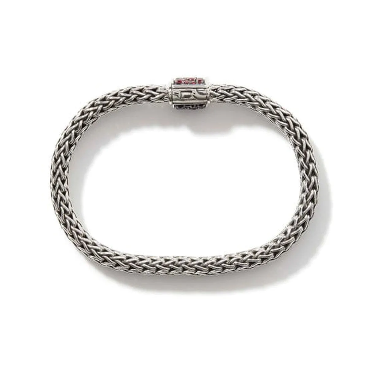 Icon Bracelet, Sterling Silver, Garnet Pavé, 6.5MM - BBS90422RVBLS2GA