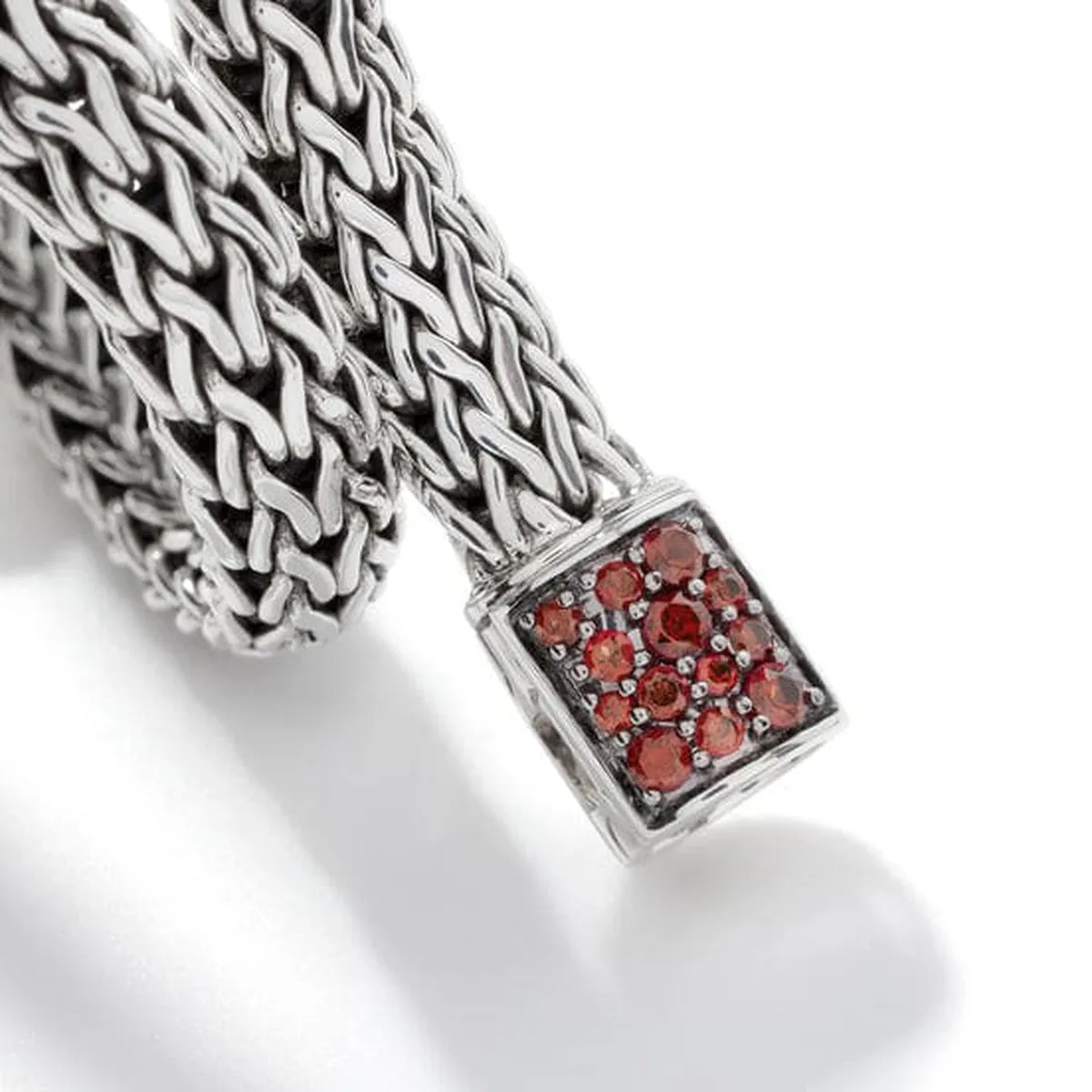 Icon Bracelet, Sterling Silver, Garnet Pavé, 6.5MM - BBS90422RVBLS2GA