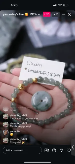 IG Live "Natural Jadeite Jade Bead Bracelet with Gold Money Beads" (Live Pick) (11/30/24)
