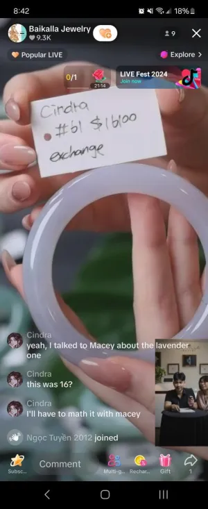 IG Live "Natural Lavender Ice Burmese Jadeite Jade Bracelet (GIA Report Included) Collectible" (Live Pick) (11/06/24)