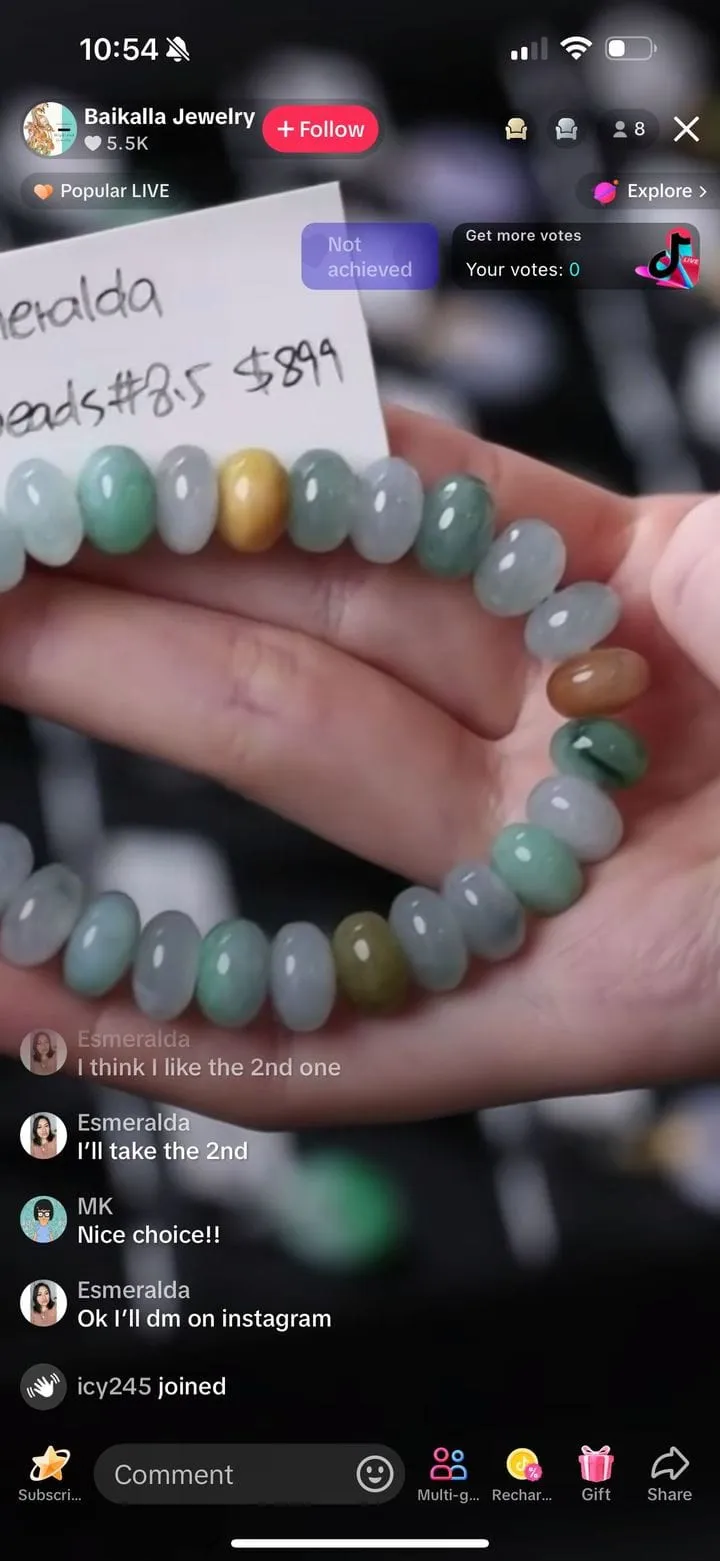 IG Live "Natural Multi Color Burmese Jadeite Jade Bead Bracelet " (Live Pick) (11/16/24)