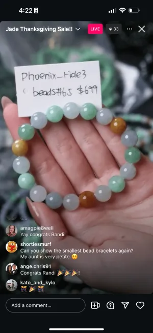 IG Live "Natural Multi Color Icy Jadeite Jade Bead Bracelet" (Live Pick) (11/27/24)