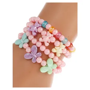 JAB45110 - Butterfly Bead Stretch Bracelet Set