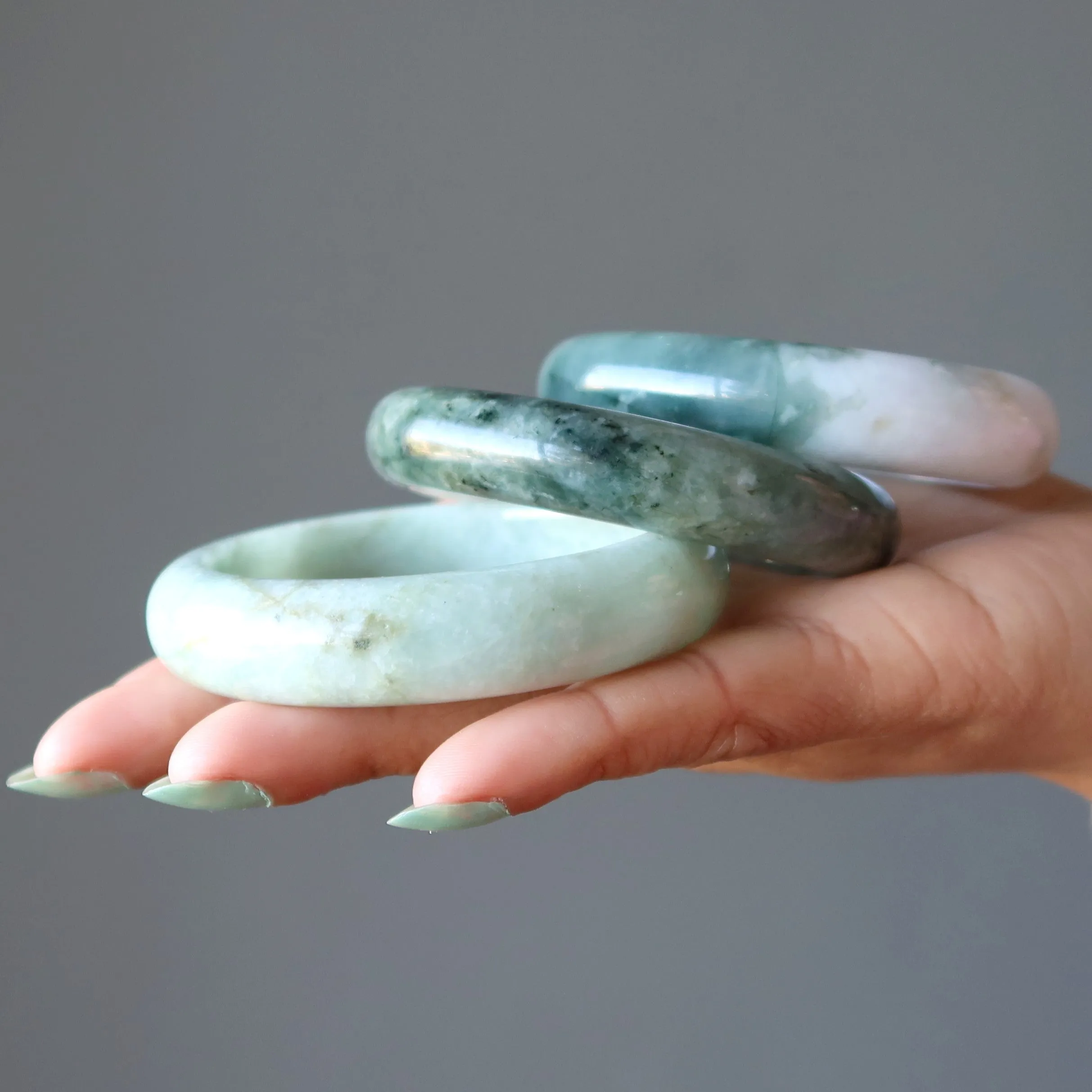 Jade Bangle Bracelet Abundance for Eternity Real Green Gemstone