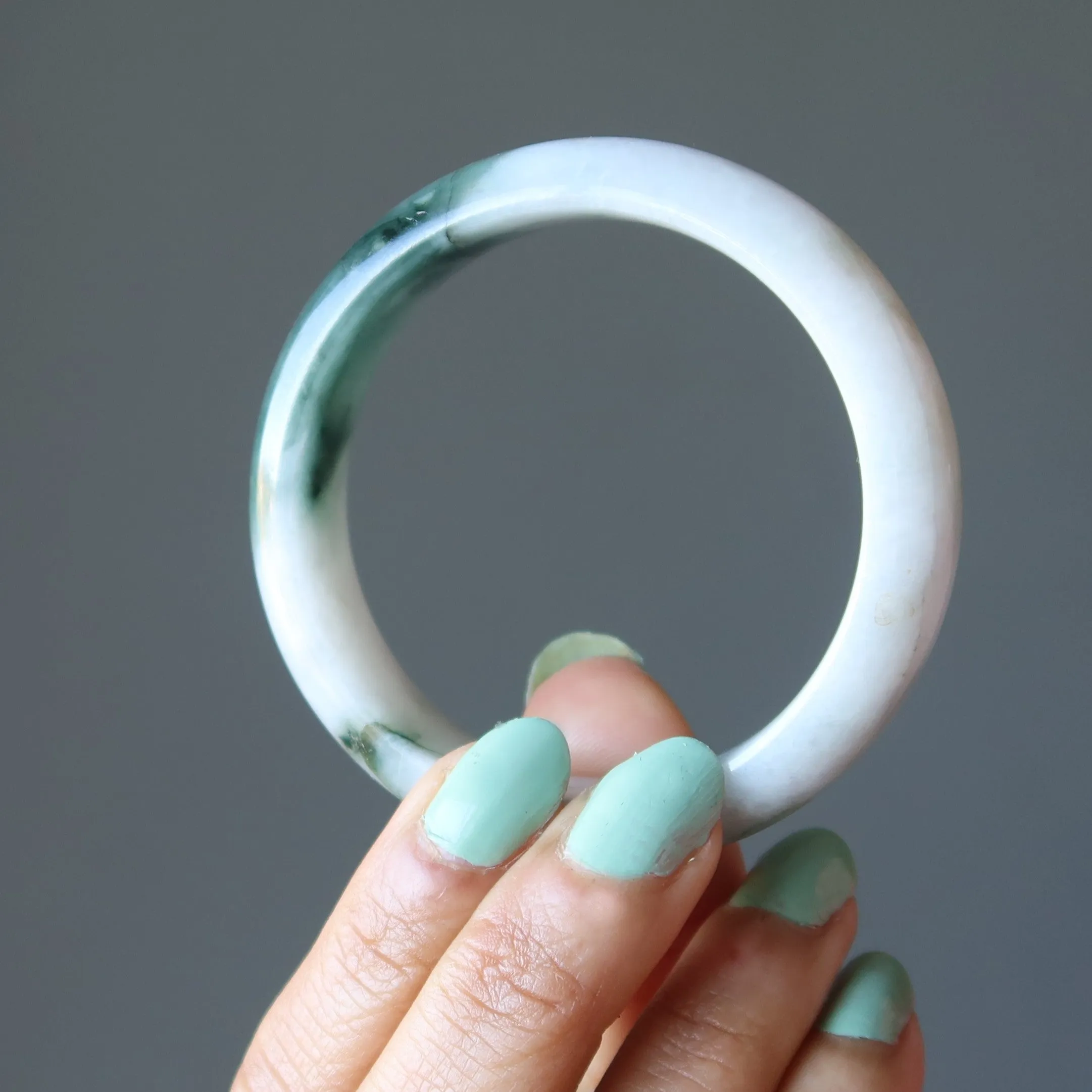 Jade Bangle Bracelet Abundance for Eternity Real Green Gemstone