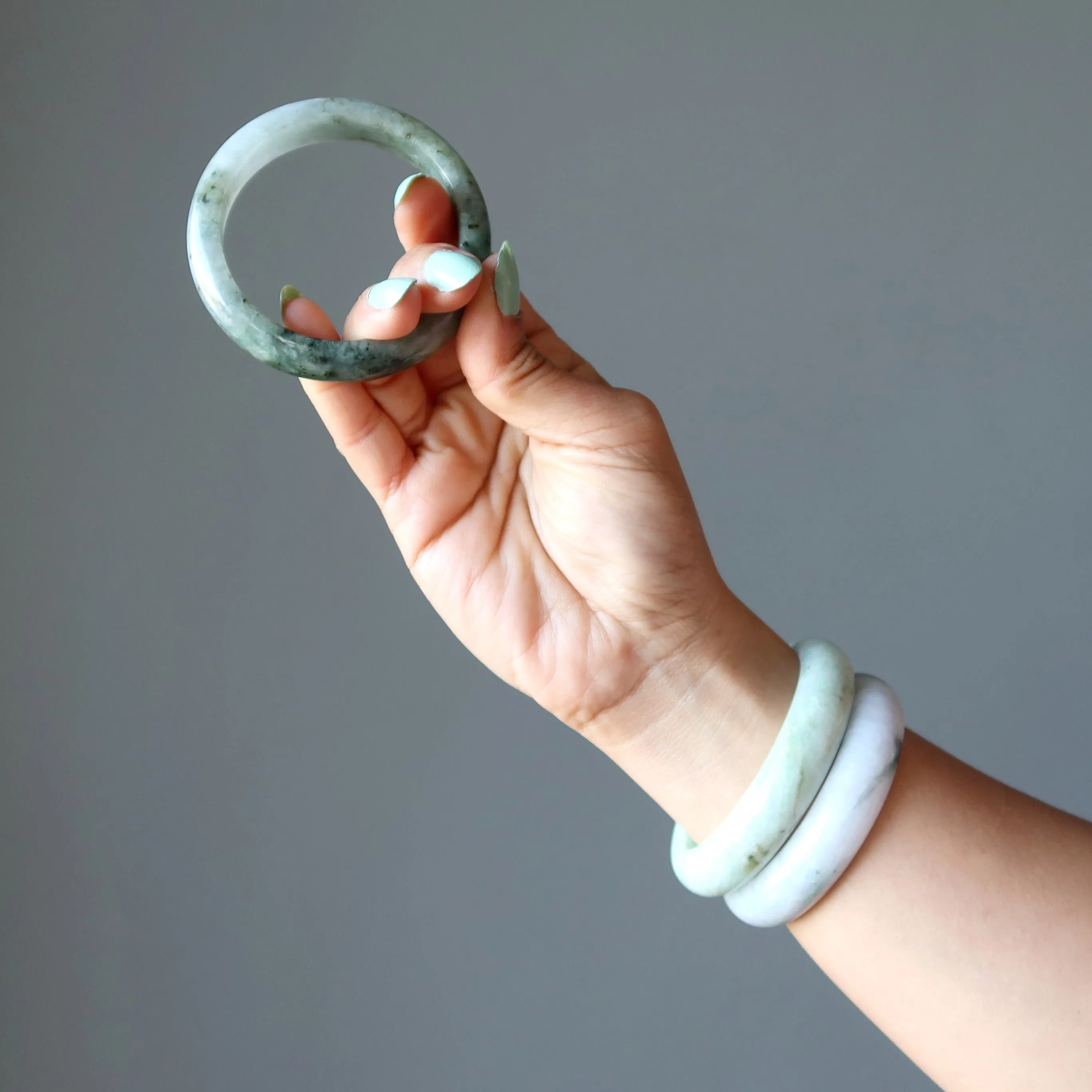 Jade Bangle Bracelet Abundance for Eternity Real Green Gemstone