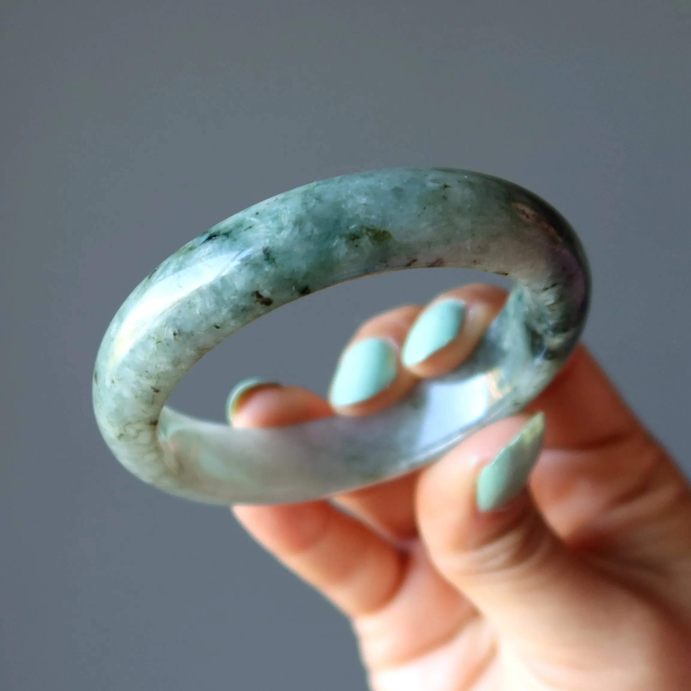 Jade Bangle Bracelet Abundance for Eternity Real Green Gemstone