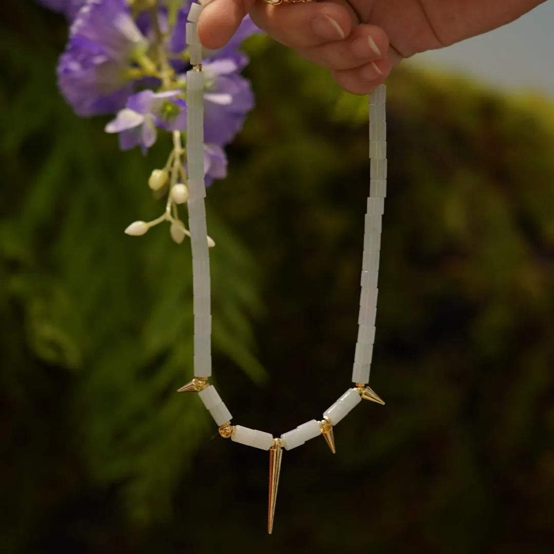 Jade Vine Jadeite choker necklace with spikes
