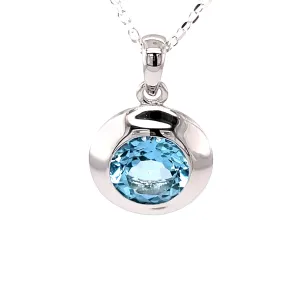 Kaleidoscope Round Blue Topaz Pendant