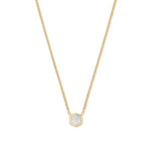 Kendra Scott 18K Yellow Gold Vermeil Davie Pendant Necklace in White Opal