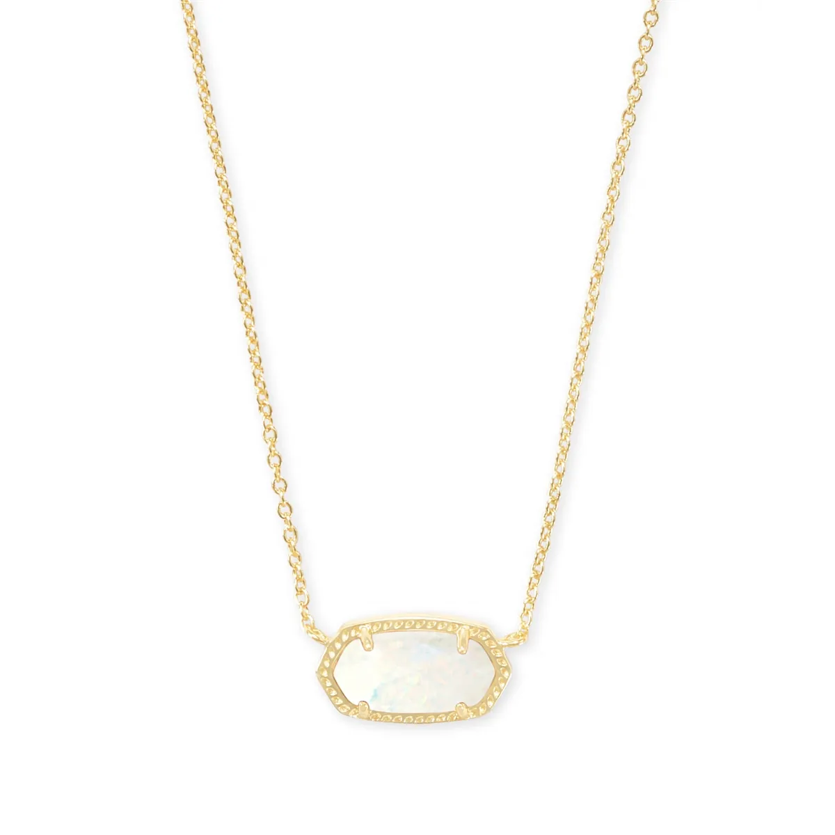 Kendra Scott Elisa Pendant Necklace in Gold with White Opal