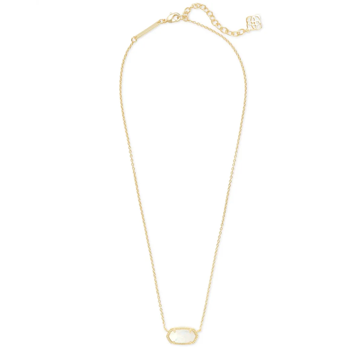 Kendra Scott Elisa Pendant Necklace in Gold with White Opal